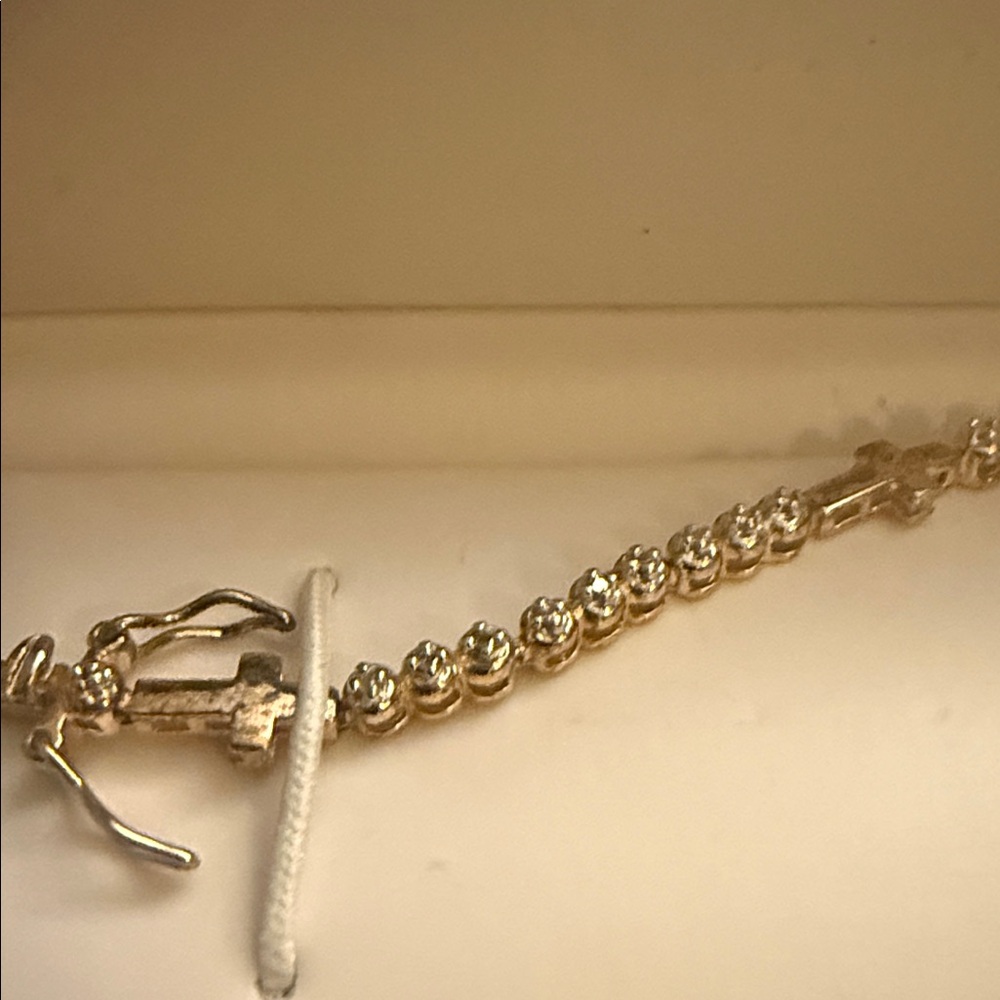 Elegant 925  and diamond Women's cross Bracelet Stamp